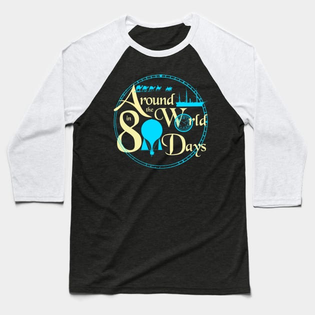 AROUND THE WORLD IN 80 DAYS Baseball T-Shirt by KARMADESIGNER T-SHIRT SHOP